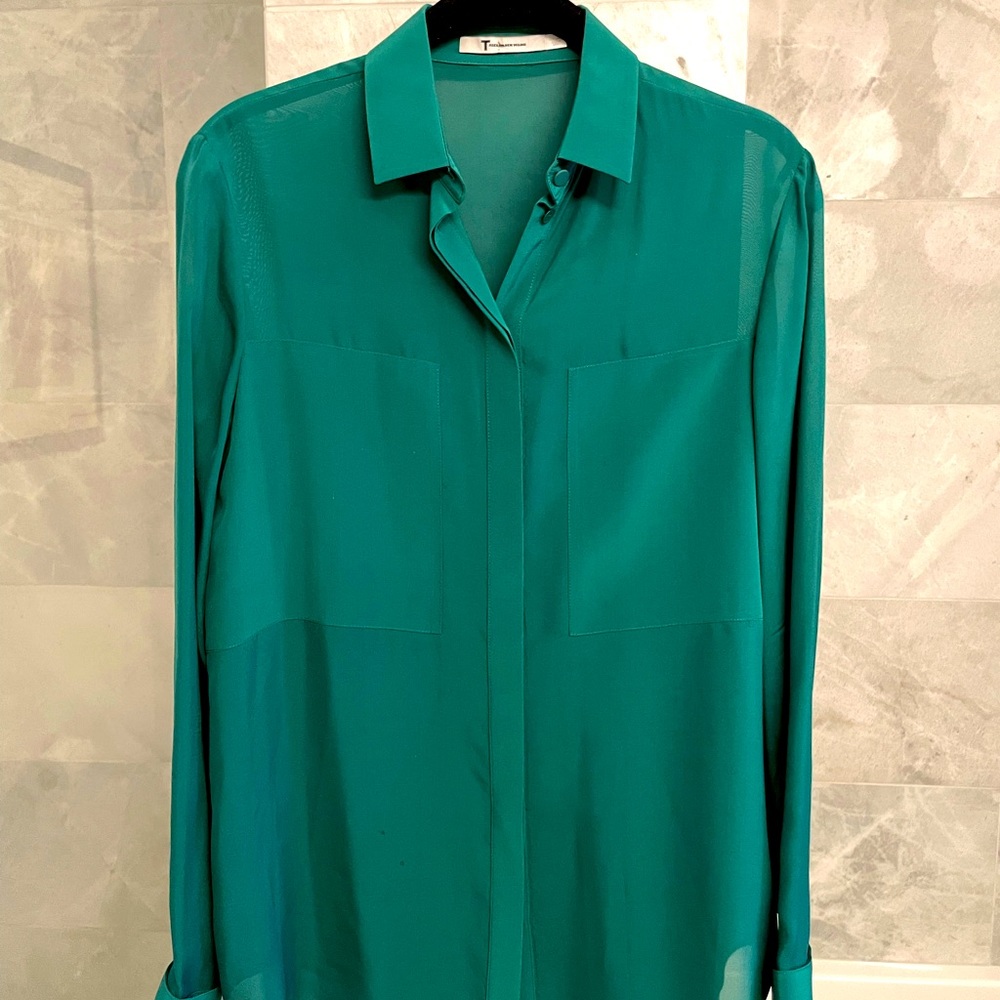 T Alexander Wang silk shirt w/French Cuffs